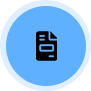 a black billing icon with blue background